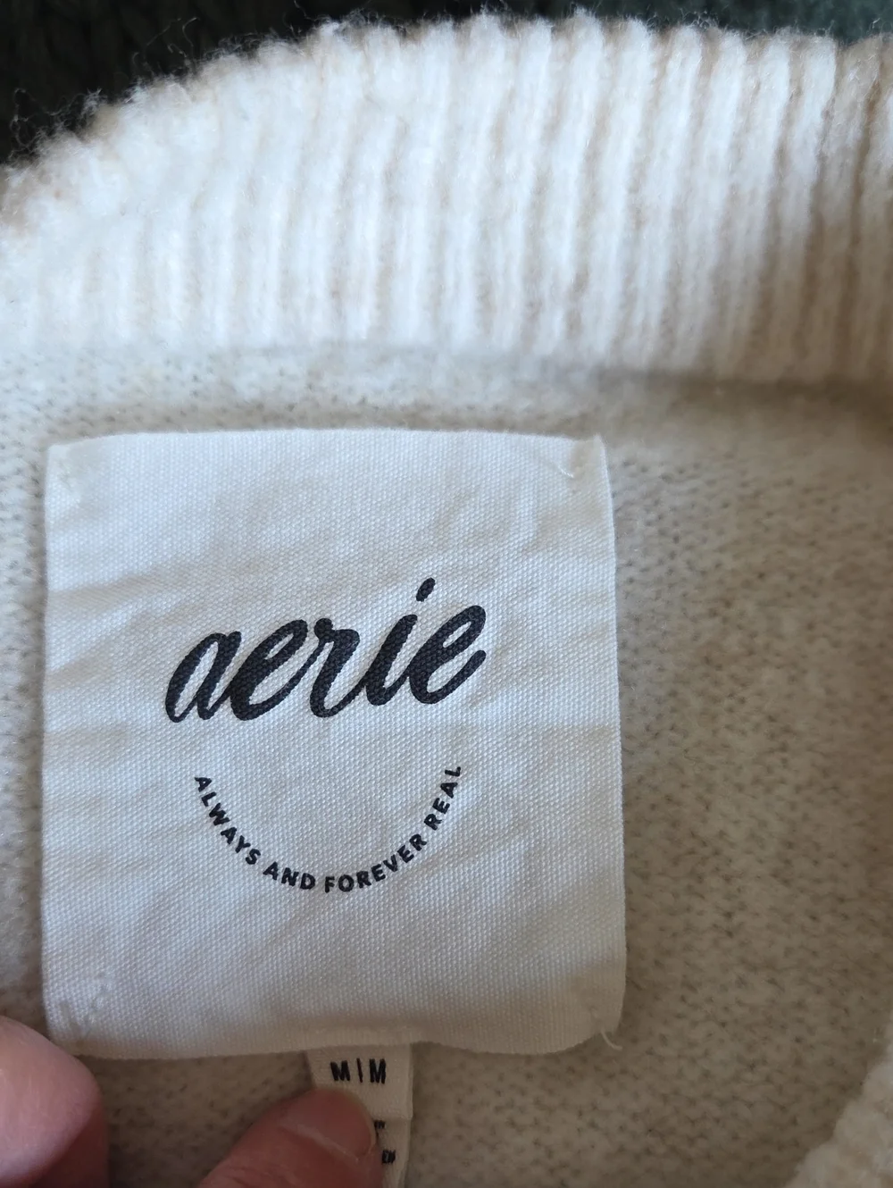 Aerie Cream Star Intarsia Sweater